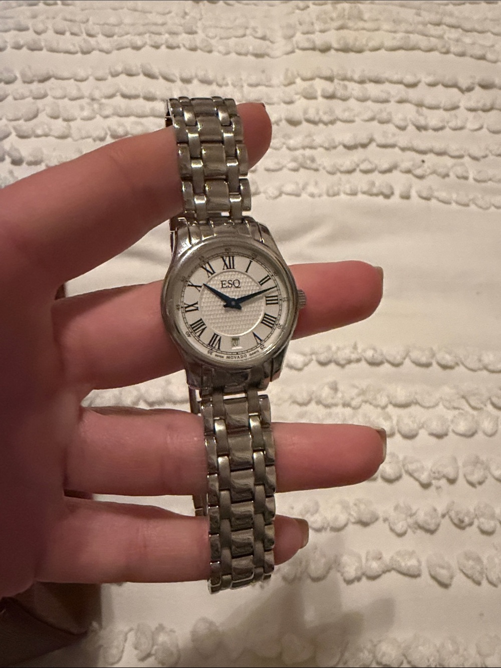 ESQ Women's Silver Stainless Steel Bracelet Watch - White Dial